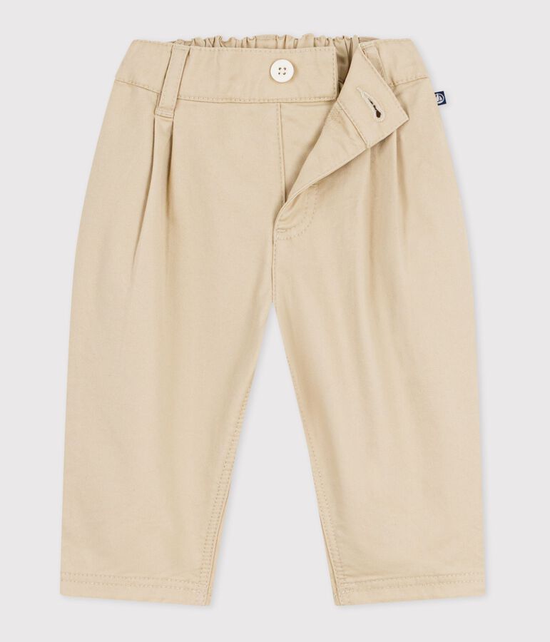 Pantalon b&eacute;b&eacute; en serge uni beige