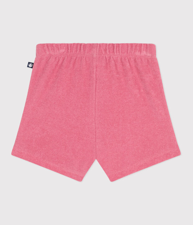 Babyshort van katoenen badstof roze