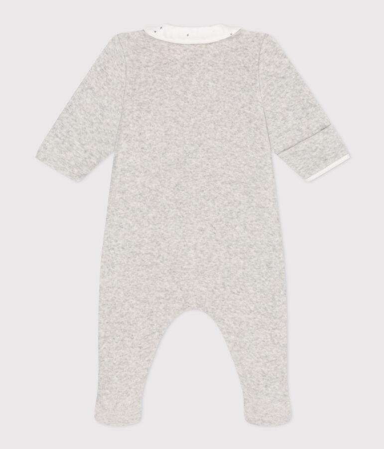 Babypyjama van velours grijs BELUGA CHINE
