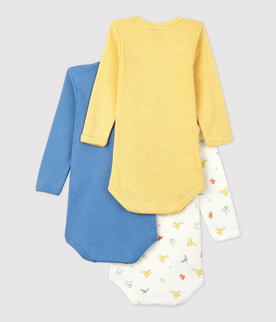 Lot de 3 bodies manches longues  bébé en coton biologique variante 1
