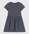 Katoenen jurk met korte mouwen en streepjes blauw SMOKING/wit MARSHMALLOW