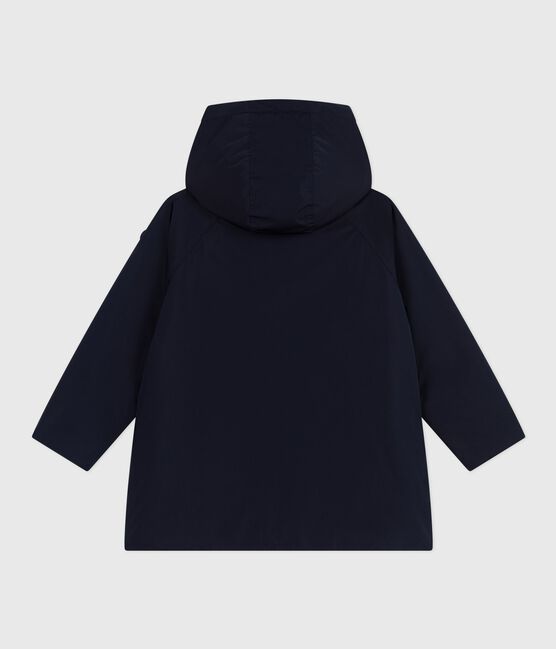 Halflange effen parka voor kinderen blauw SMOKING
