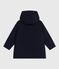 Halflange effen parka voor kinderen blauw SMOKING