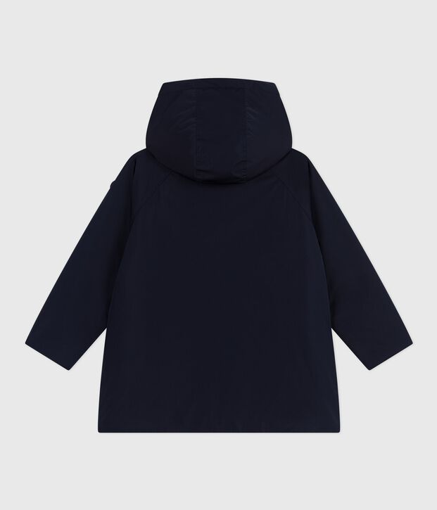 Parka enfant mi-longue unie bleu marine