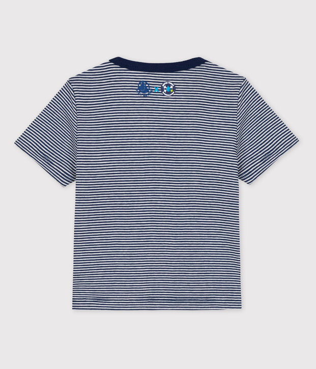 Petit Bateau x Water Family T-shirt voor baby's blauw/wit