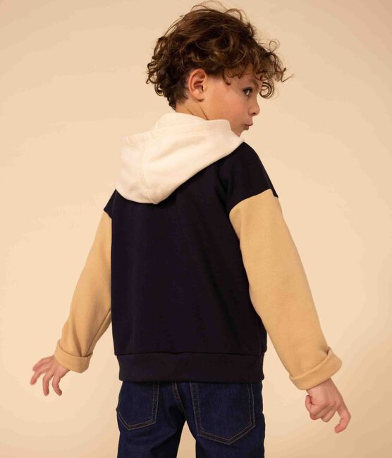 Sweatshirt à capuche enfant garçon bleu SMOKING/blanc MULTICO