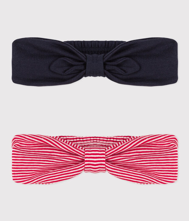 Set van 2 katoenen hoofdbanden voor baby's multicouleur