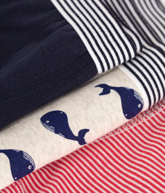 Setje met 3 katoenen boxershorts met walvisprint voor kinderen variante 1