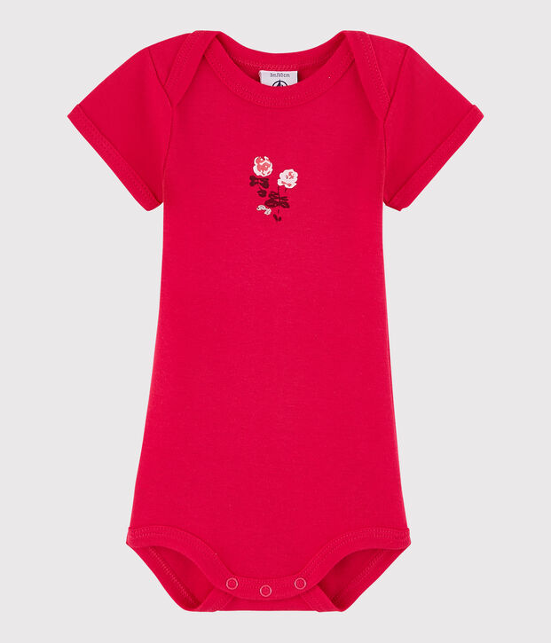 Rompertje met korte mouwen babyjongen roze
