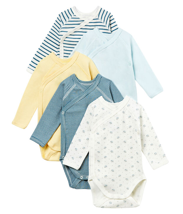 Lot de 5 bodies naissance b&eacute;b&eacute; gar&ccedil;on multicouleur