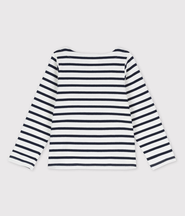 Marini&egrave;re en coton enfant fille blanc/bleu