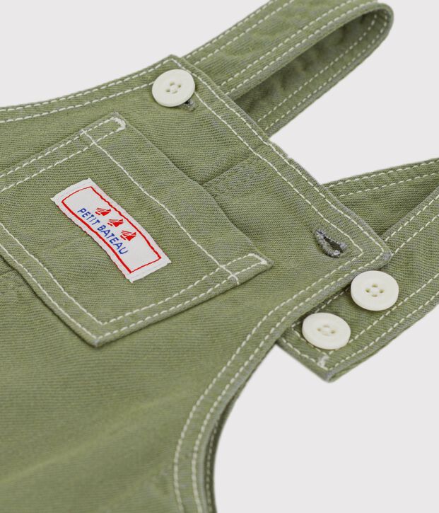 Lange babysalopette van gekleurde denim OLIVINE