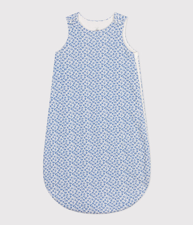 Katoenen trappelzakje met bloemenprint TOG 2 blauw/blauw