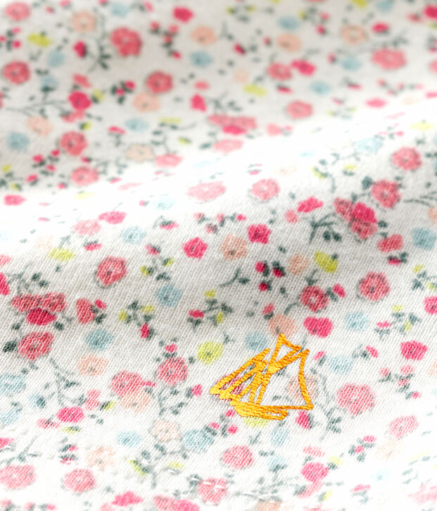 Blouse met korte mouwen en print babymeisje wit/multicouleur
