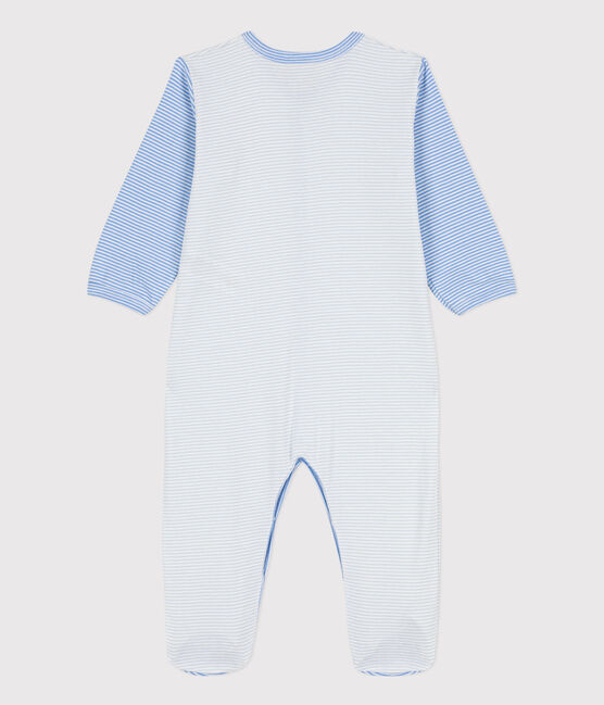 Dors-bien milleraies en coton bleu PERSE/blanc MARSHMALLOW