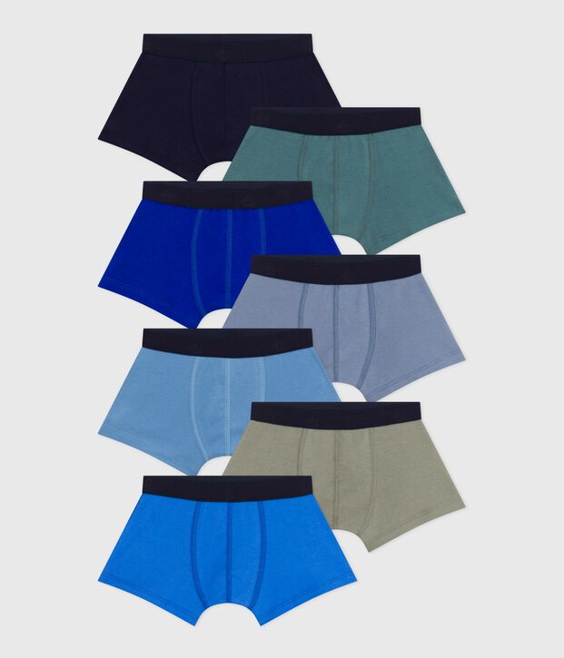 Lot de boxers enfant en coton uni multicouleur