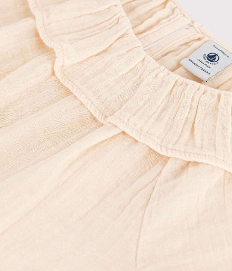 Blouse in biokatoenen materiaal voor meisjes ecru