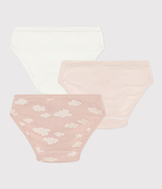 Set van 3 katoenen meisjesslips met wolkenprint variante 1