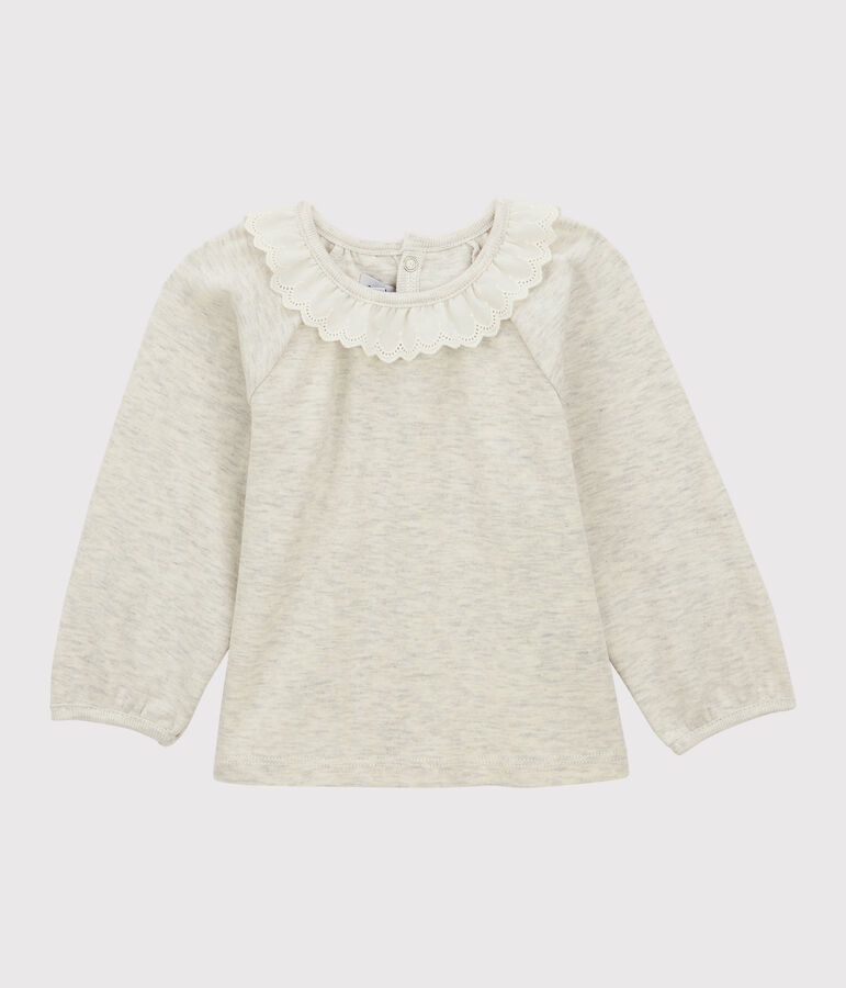 Blouse en coton b&eacute;b&eacute;. beige