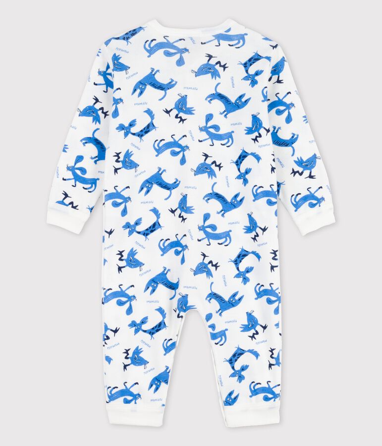 Slaappakje zonder voetjes en met fantasieprint in katoen wit MARSHMALLOW/wit MULTICO