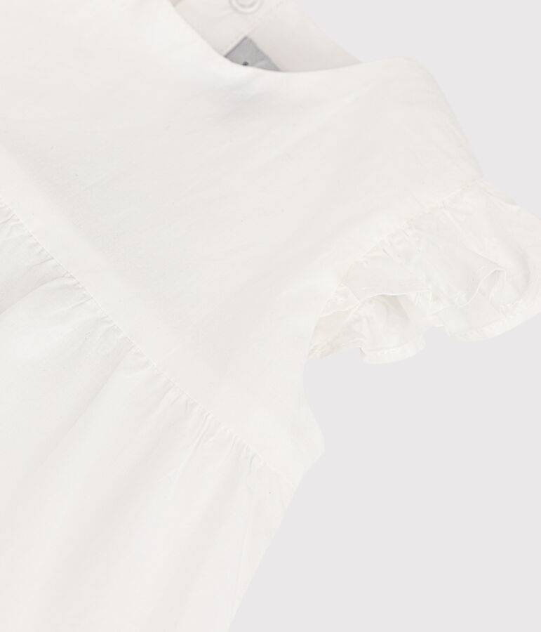 Robe sans manches b&eacute;b&eacute; en popeline blanc