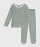 Gestreepte pyjama van geruwde badstof voor kinderen CROCO/ MARSHMALLOW