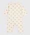 Katoenen babypyjama zonder voetjes met gouden hartjesprint MILK/ DORE