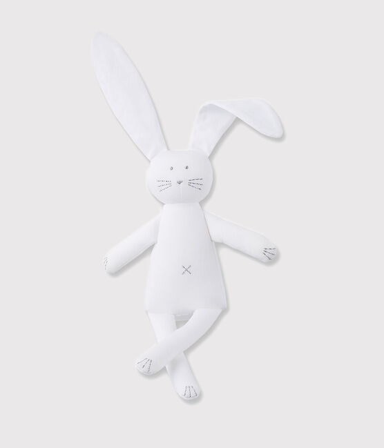 Witte konijnenknuffel van jersey wit ECUME