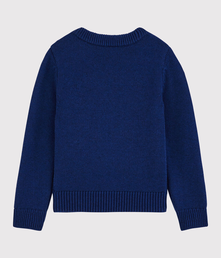 Pull laine et coton enfant gar&ccedil;on bleu