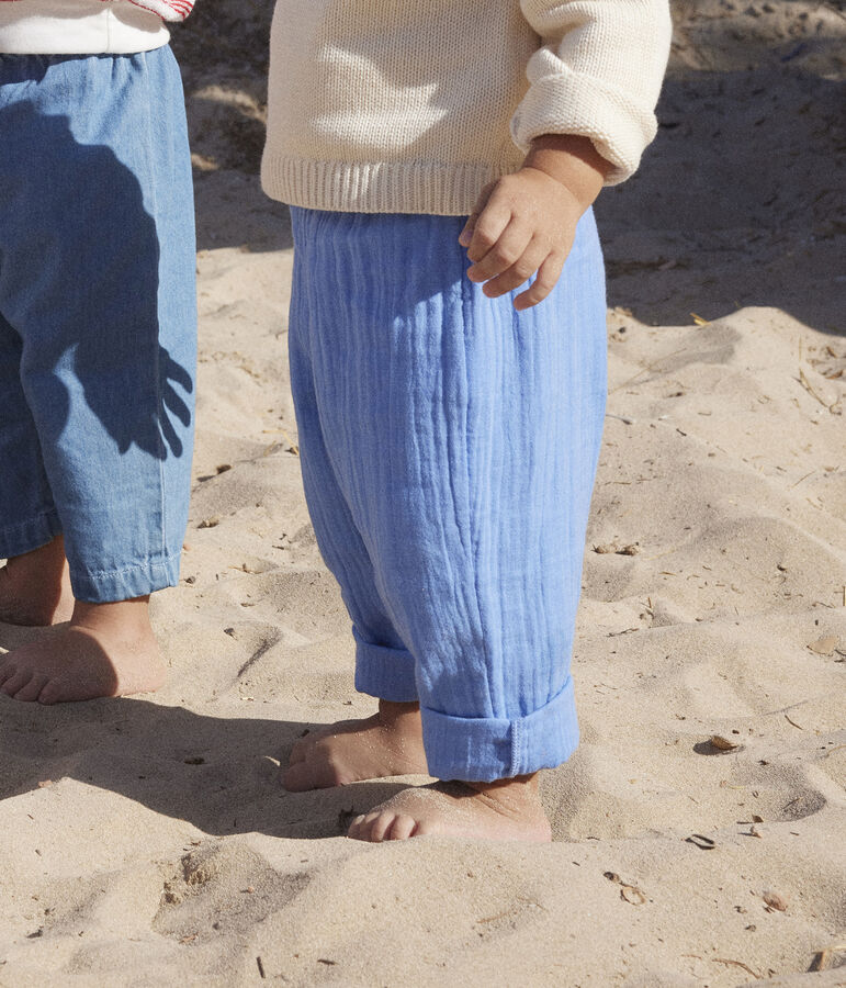 Babybroek van luchtig katoen blauw