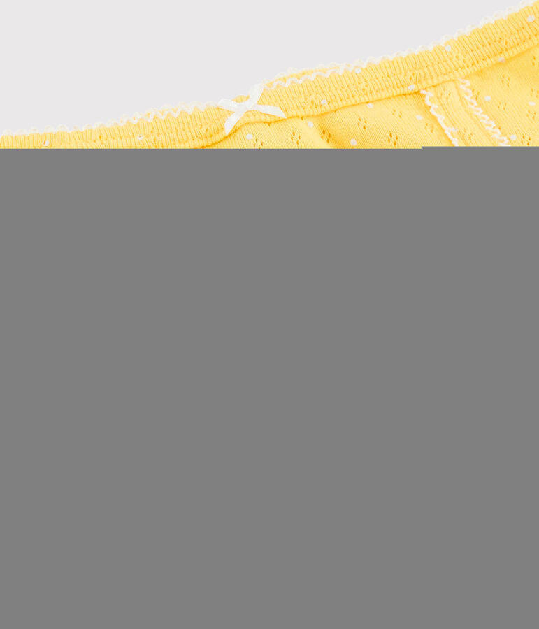 Set van 3 meisjesonderbroeken met hoge tailleband van ribtricot met gaatjes voor lint. variante 1