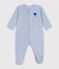 Pyjama b&eacute;b&eacute; en velours uni avec motif plac&eacute; NEW PLACID
