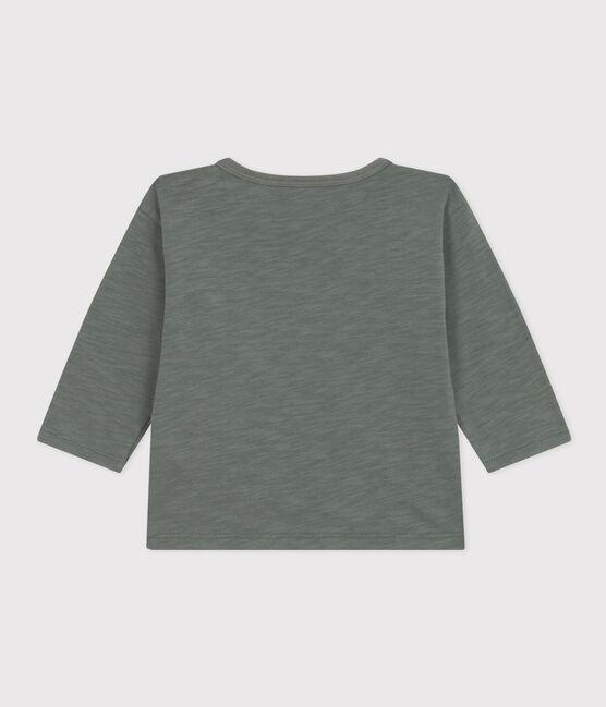 Gevlamd t-shirt met lange mouwen in jersey voor baby's groen THUYA