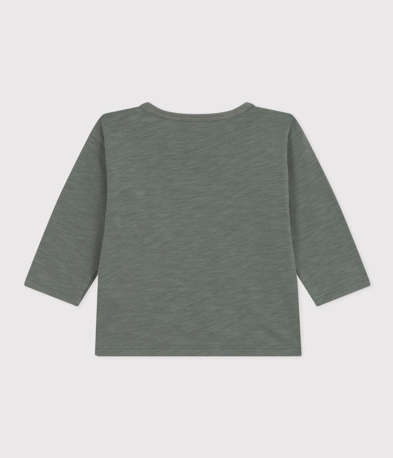 Tee-shirt manches longues en jersey flamm&eacute; b&eacute;b&eacute; gris
