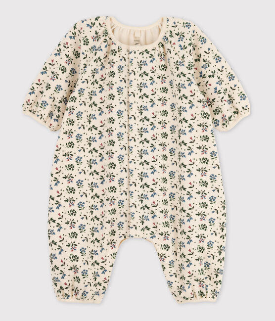 Combinaison longue imprimée bébé en coton blanc AVALANCHE/ MULTICO