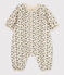 Combinaison longue imprimée bébé en coton blanc AVALANCHE/ MULTICO