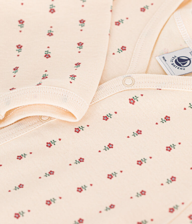 Katoenen babypyjama met bloemenprint ecru/multicouleur