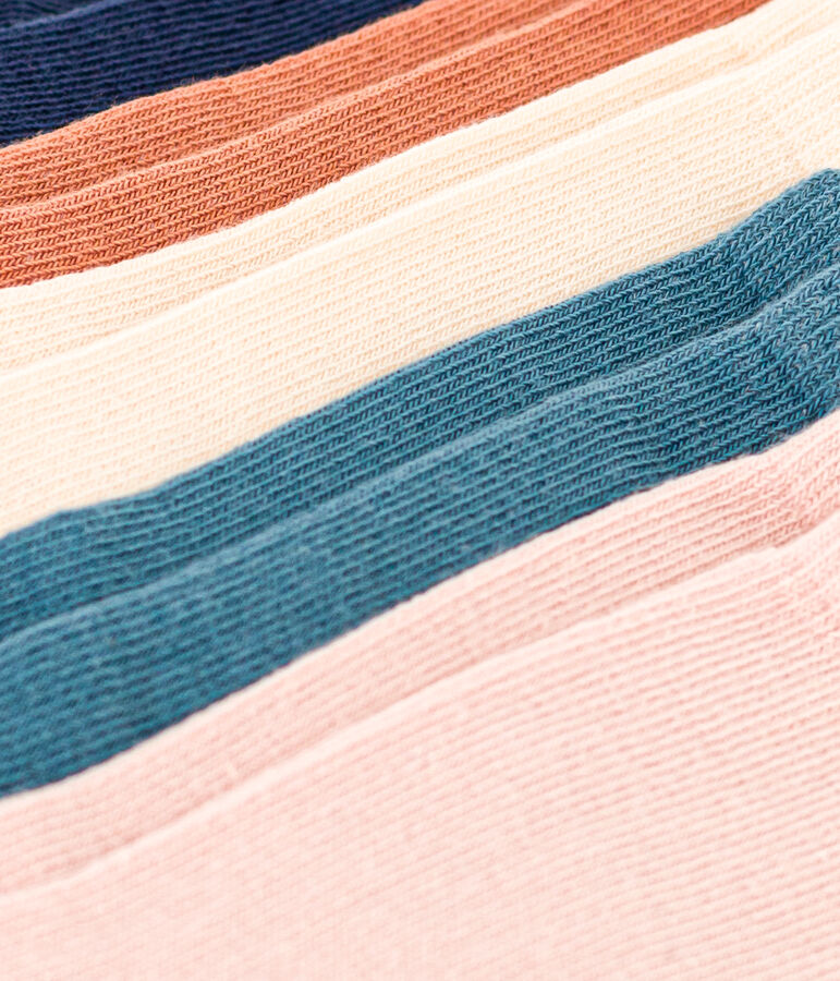 Set van 5 paar effen sokken voor jongens en meisjes variante 2