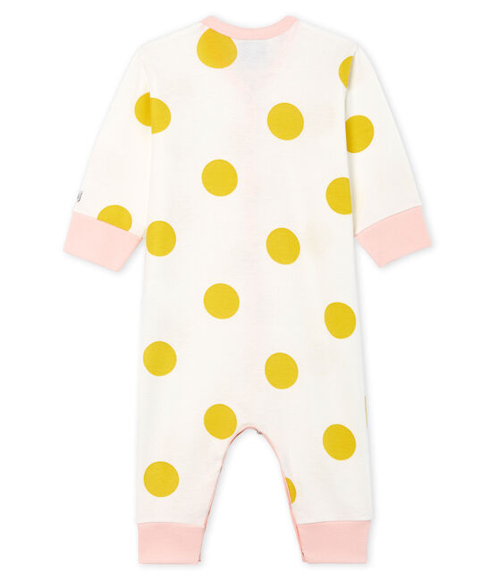 Slaappakje zonder voetjes van ribstof voor babymeisje wit MARSHMALLOW+BLE