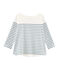 Marinière virevoltante femme blanc MARSHMALLOW/bleu FONTAINE