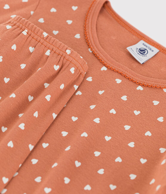 Pyjama cœur petite fille en coton SIENNA/ MARSHMALLOW