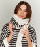 Echarpe réversible femme noir CITY/beige COQUILLE