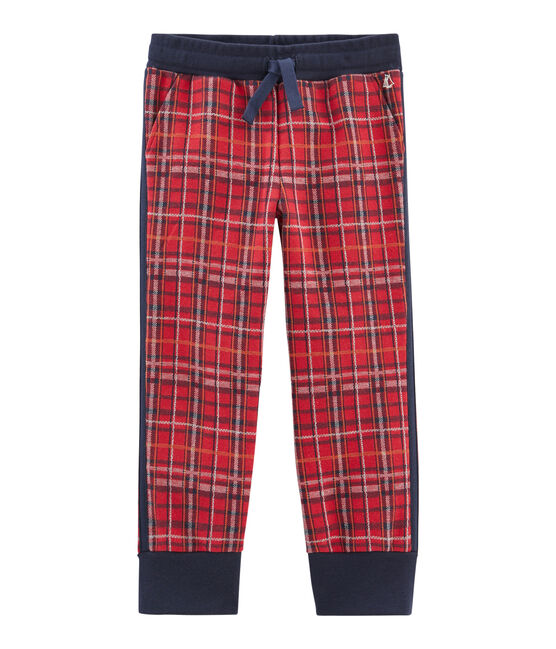 Mesh broek met Schotse ruit jongens rood TERKUIT/blauw SMOKING/ BELUGA