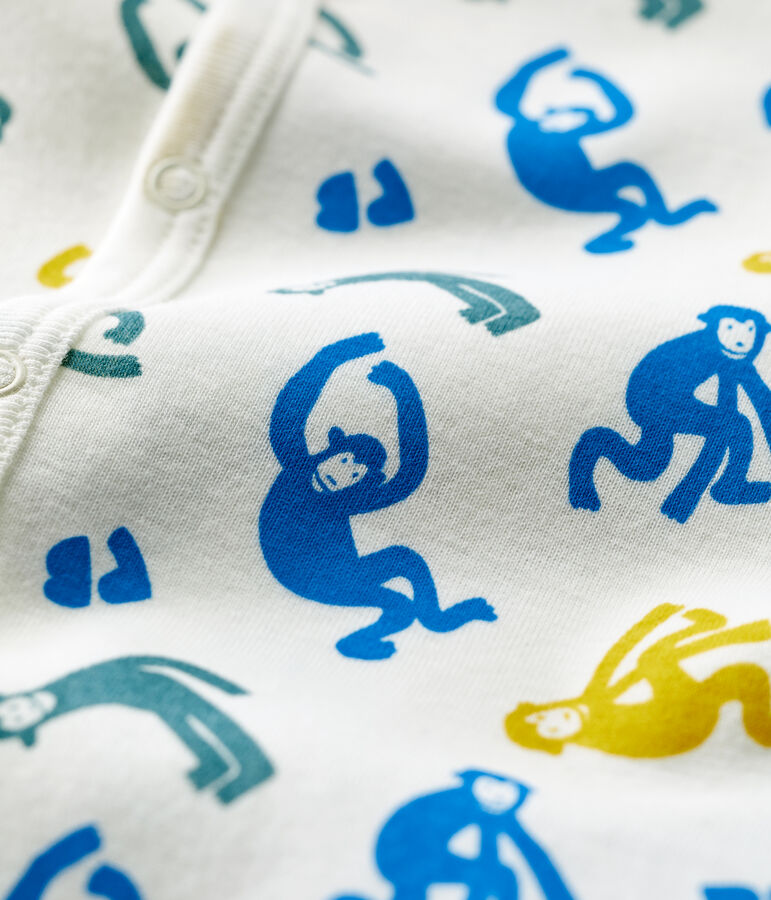 Combicourt b&eacute;b&eacute; singes phosphorescents en coton blanc/multicouleur