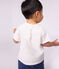 Katoenen effen T-shirt met korte mouwen en motiefje voor baby's wit