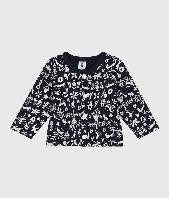Cardigan in doorgestikte tubic met print voor baby's blauw SMOKING/ AVALANCHE