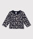 Cardigan in doorgestikte tubic met print voor baby's