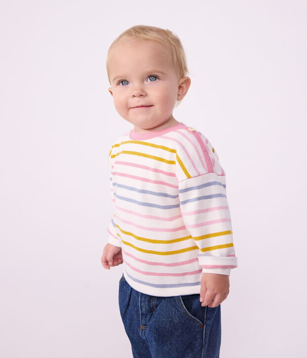 Marini&egrave;re b&eacute;b&eacute; en coton blanc/multicouleur