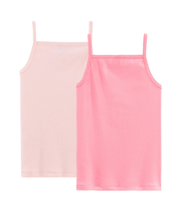 Set van 2 pastelkleurige hemden met schouderbandjes voor meisjes multicouleur
