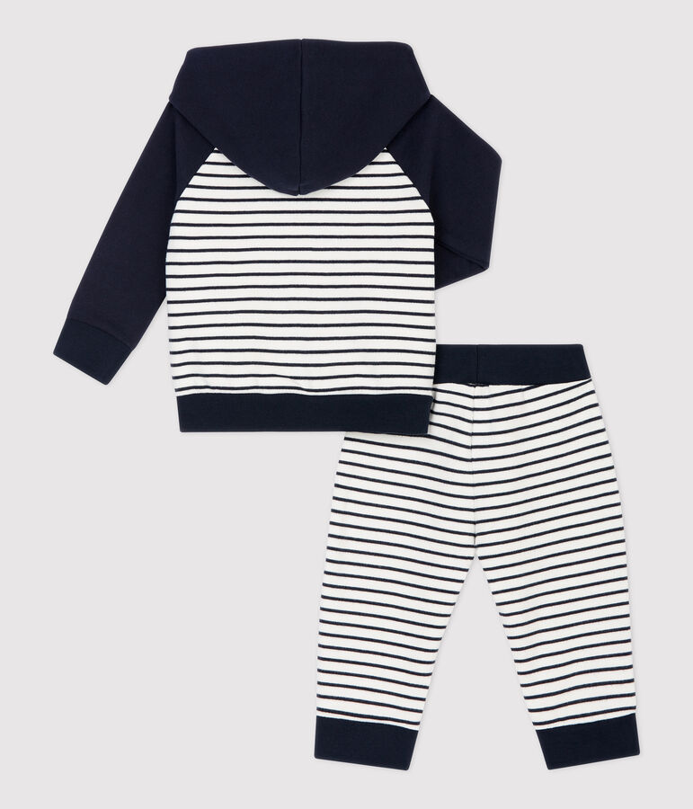 Ensemble jogging molleton b&eacute;b&eacute;. bleu/blanc
